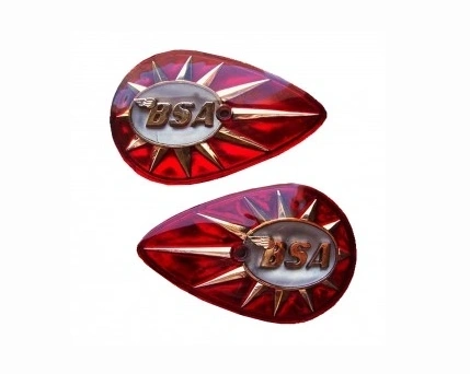 BSA 'pear' tank badges red