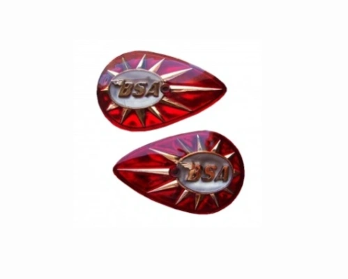 BSA 'pear' tank badges red