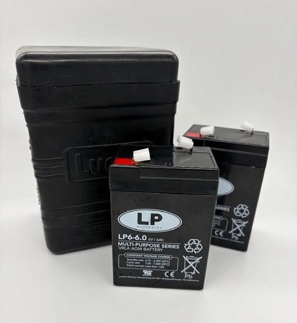 Lucas battery box incl. 2x 6v 6Ah battery